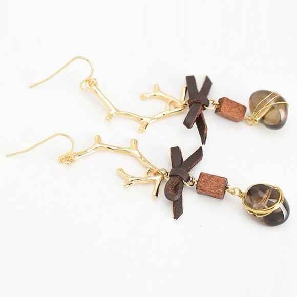 Original Design Smoky Quartz Dangle Earrings - Picture 5 of 7